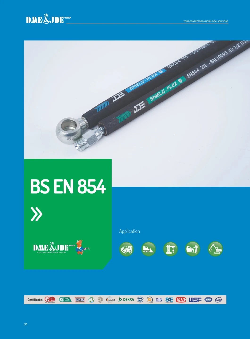 SAE J517 R6 Textile Braided Hydraulic Hose